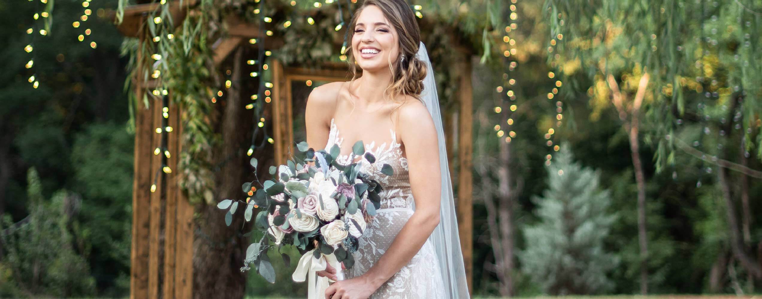 Model wearing a bridal collection gown