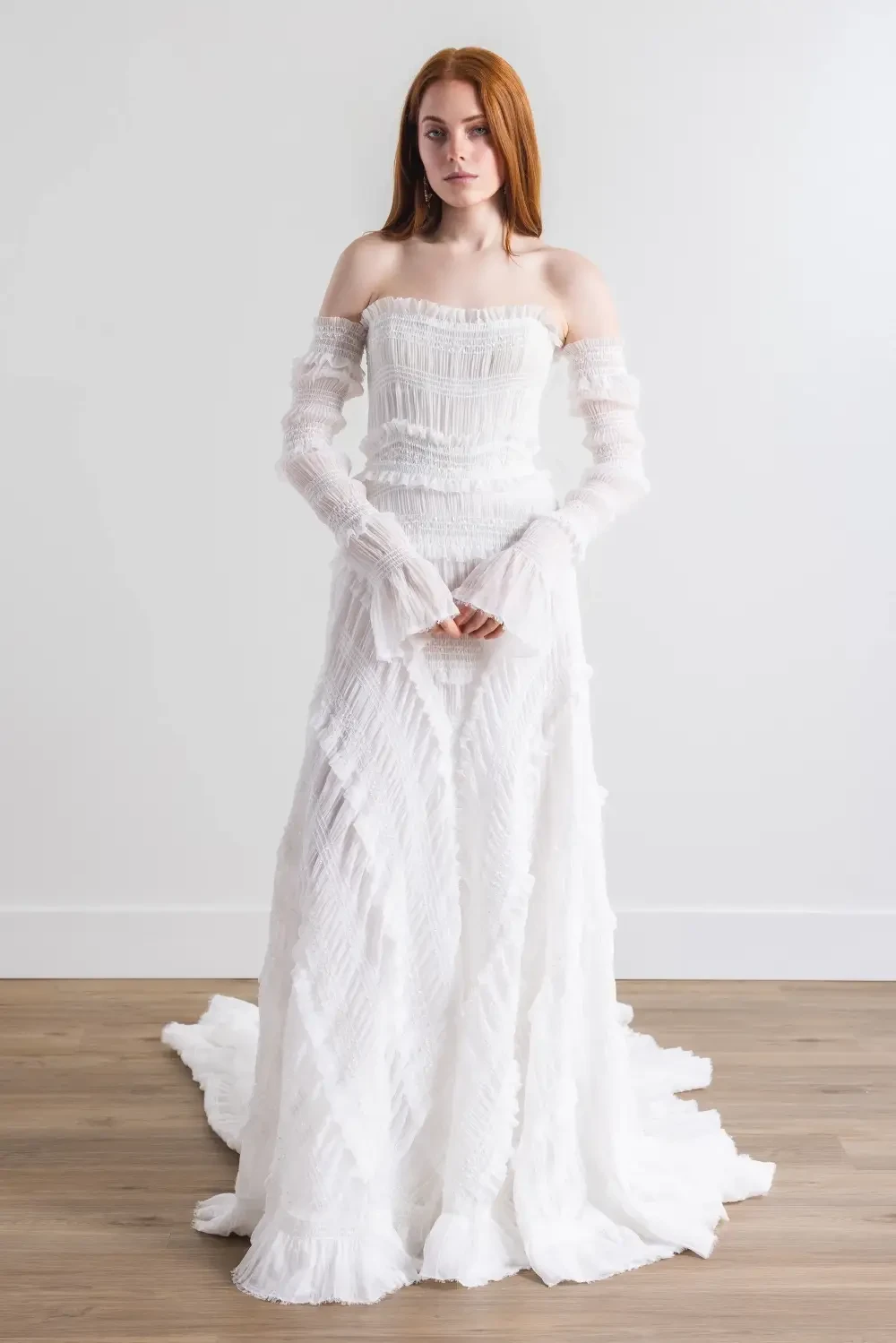 Model wearing a Jesus Peiro Gown