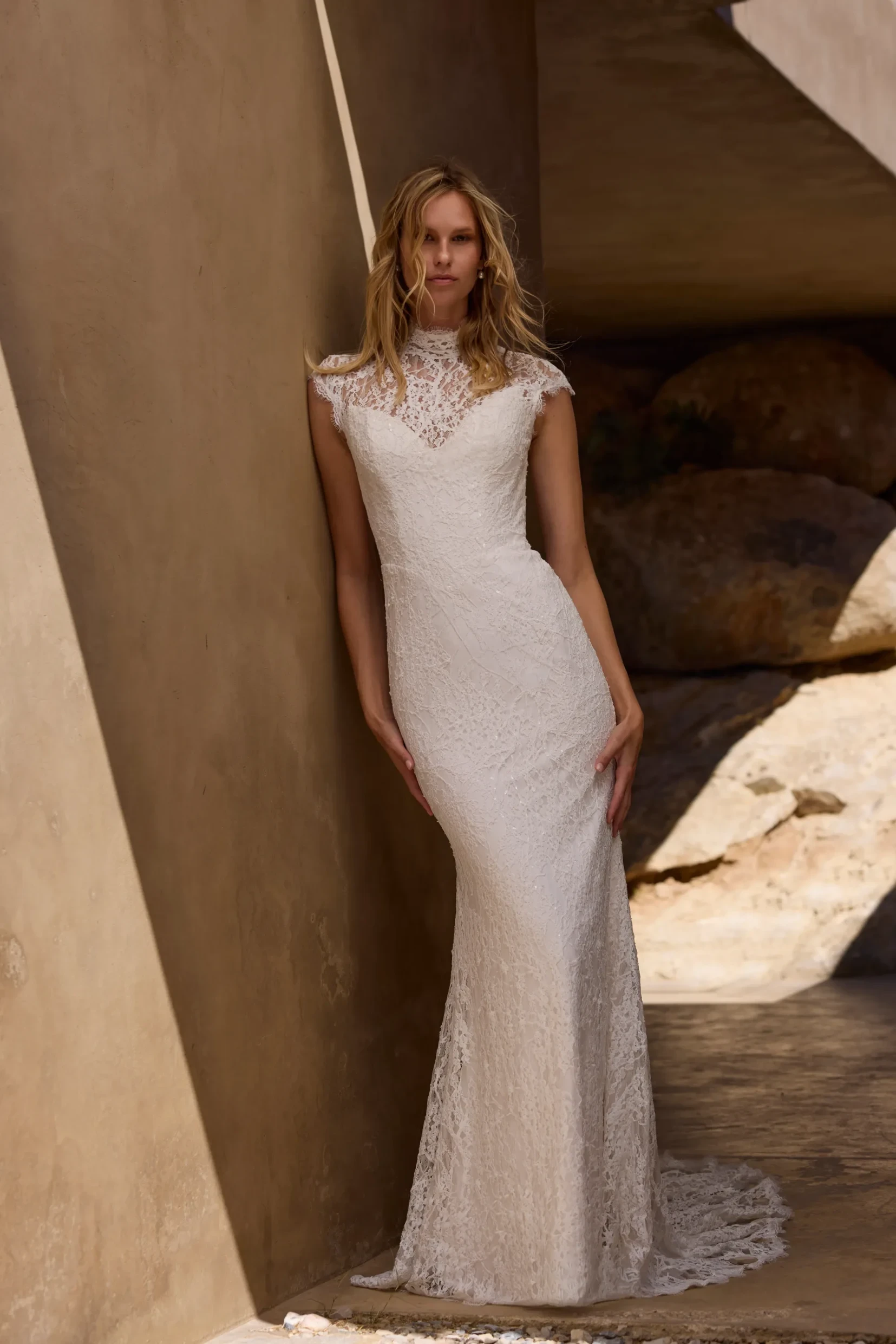 Model wearing a bridal gown